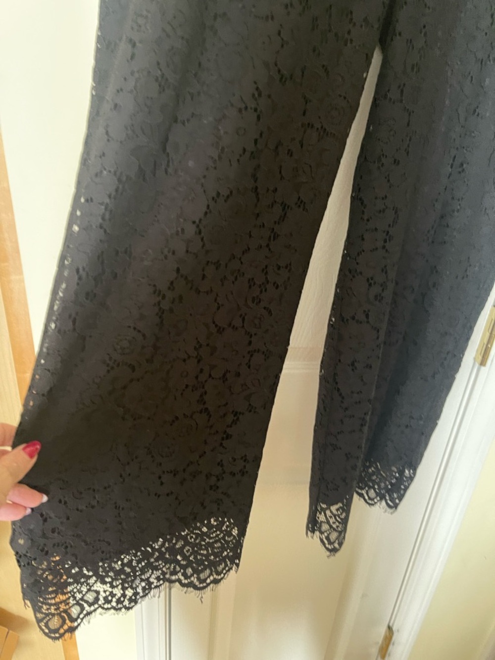 Black lace pants
